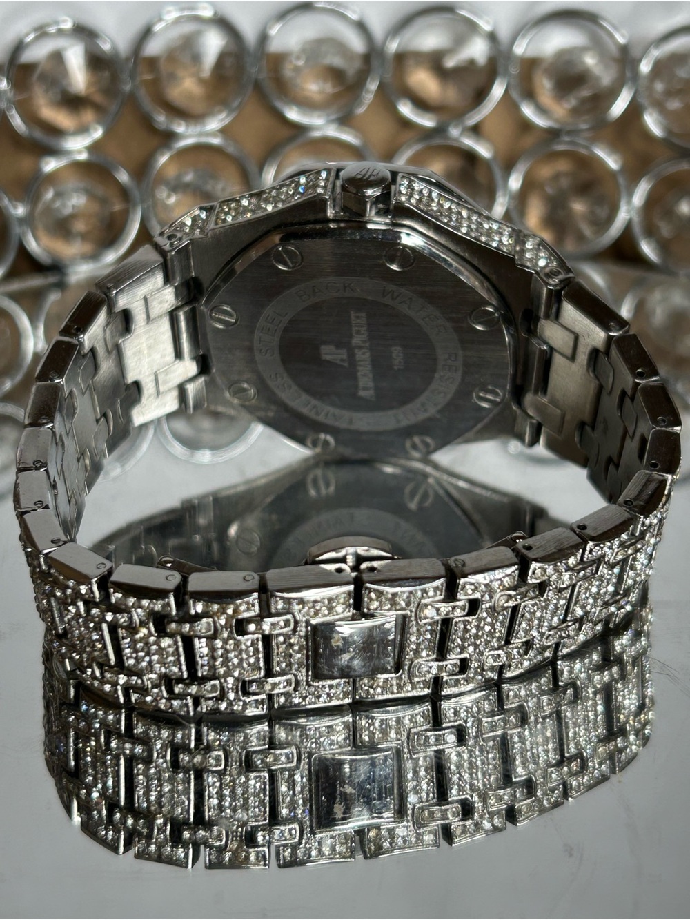 Mens Fully Ice out Bling Octagonal Watch Iced Cz Quality Stainless Steel - Picture 6 of 10